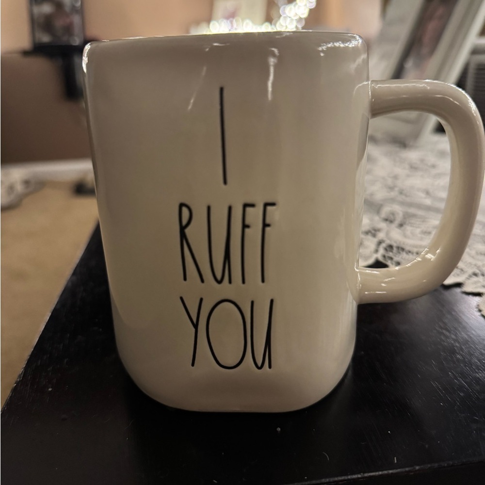 NWOT Rae Dunn Cream 'I Ruff You' Mug for all dog lovers! Adorable ❤️